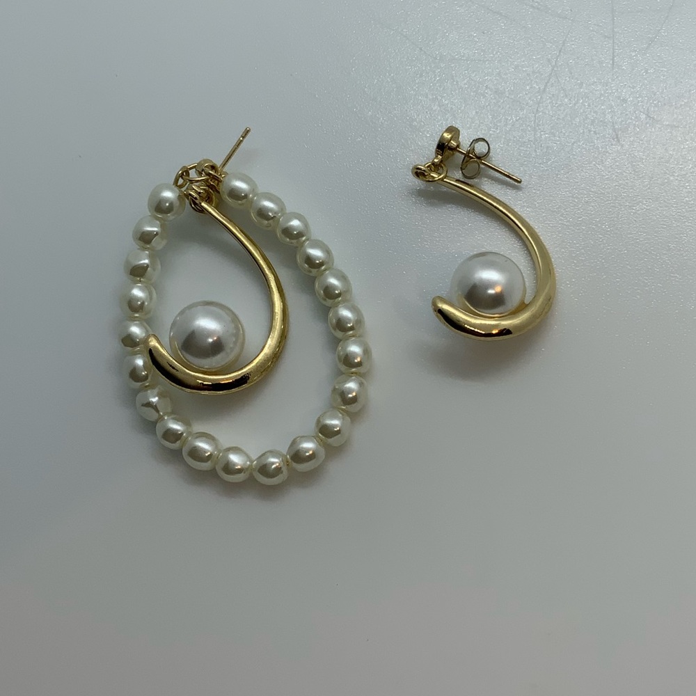 Tasha Imitation Pearl Drop Front/Back Earrings